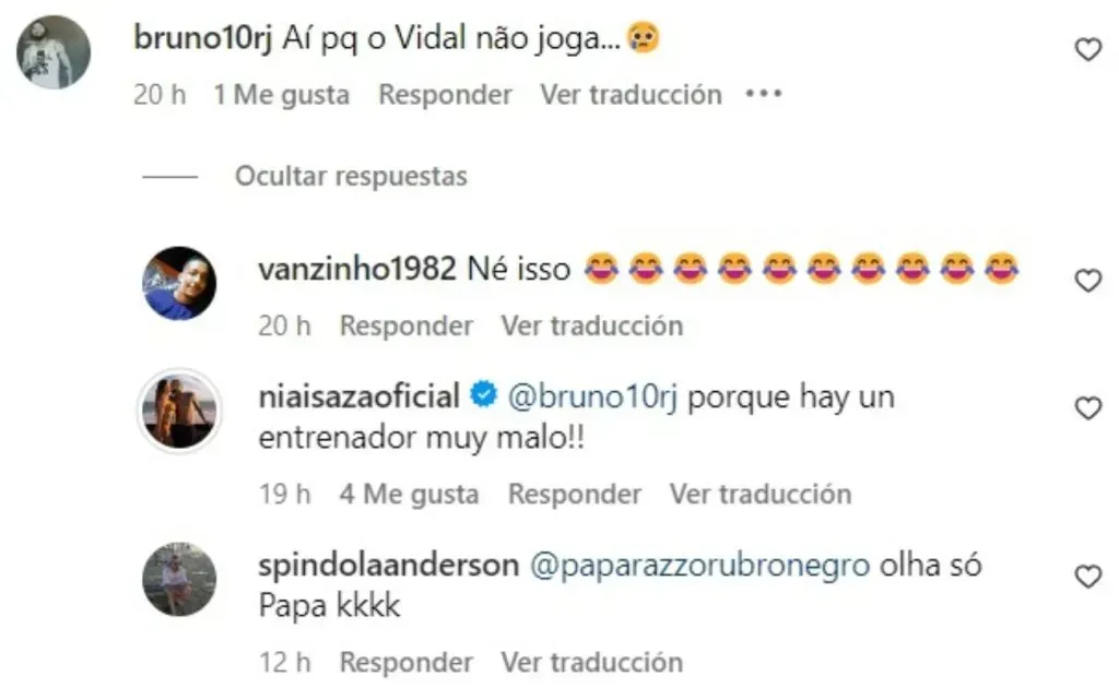 Sonia Isaza, polola de Arturo Vidal, le pegó con todo a Jorge Sampaoli por no darle minutos a su amado en el Flamengo. Foto: Instagram.