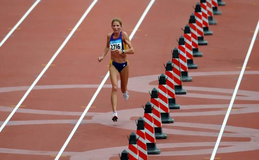 Constantina Diță durante la maratón en Beijing 2008. (Imago)