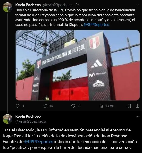 Kevin Pacheco exponiendo lo que conoce sobre Juan Reynoso. (Foto: Twitter).