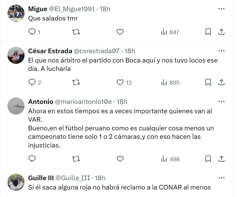 La reacción de Alianza al árbitro ante Libertad. (Foto: Captura X)