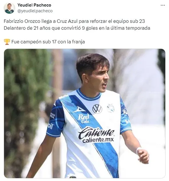 Cruz Azul cerró otro fichaje para reforzar a la Sub-23 (X)