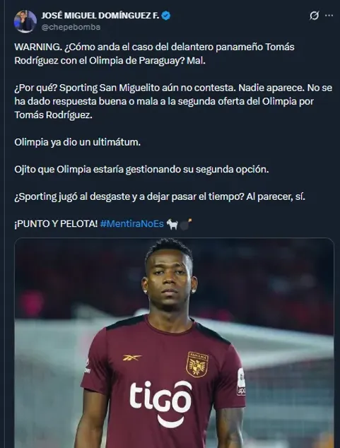 José Miguel Domínguez en su cuenta oficial de X