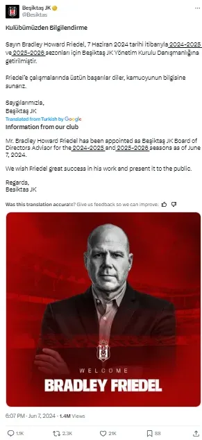 Official unveiling of Brad Friedel on X