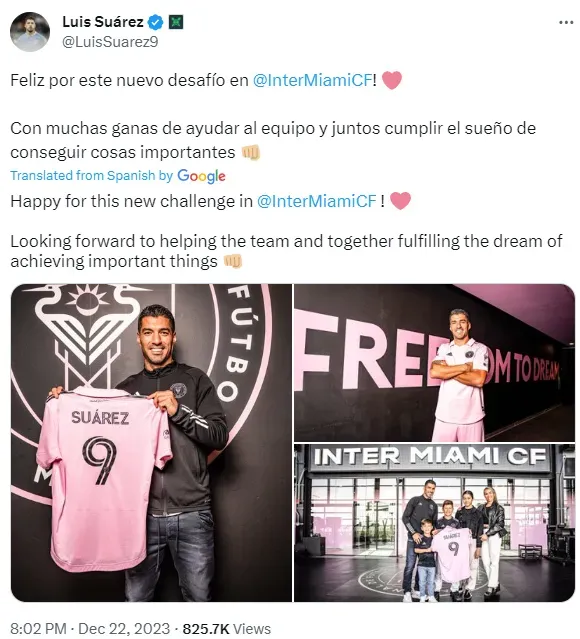 Luis Suarez unveiled as an Inter Miami player