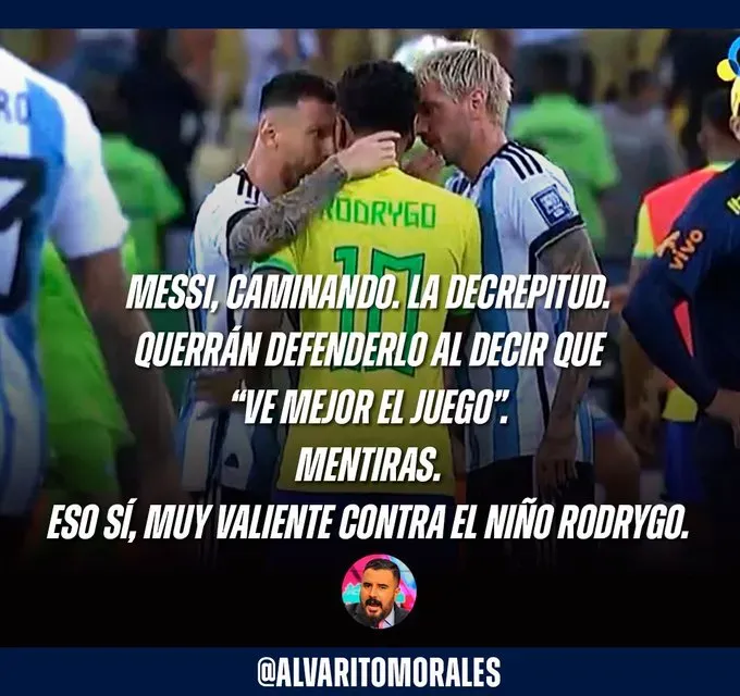 Alvaro Morales disparó contra Messi en Twitter.