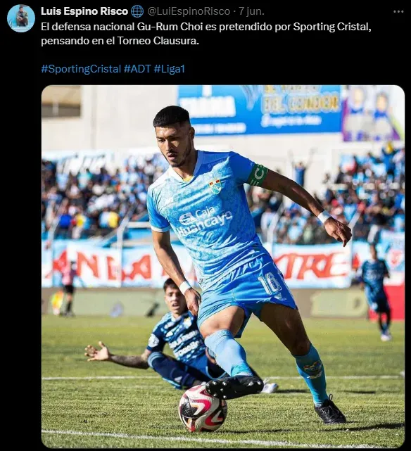 Gu-Rum Choi pretendido por Sporting Cristal (Foto: X de Luis Espino).
