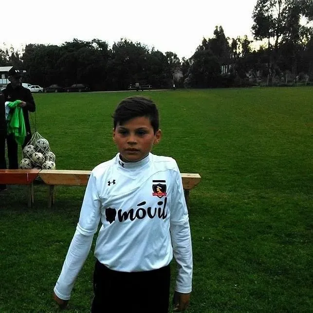 La foto publicada por Lucas Cepeda cuando era cadete de Colo Colo. Imagen: Instagram Lucas Cepeda