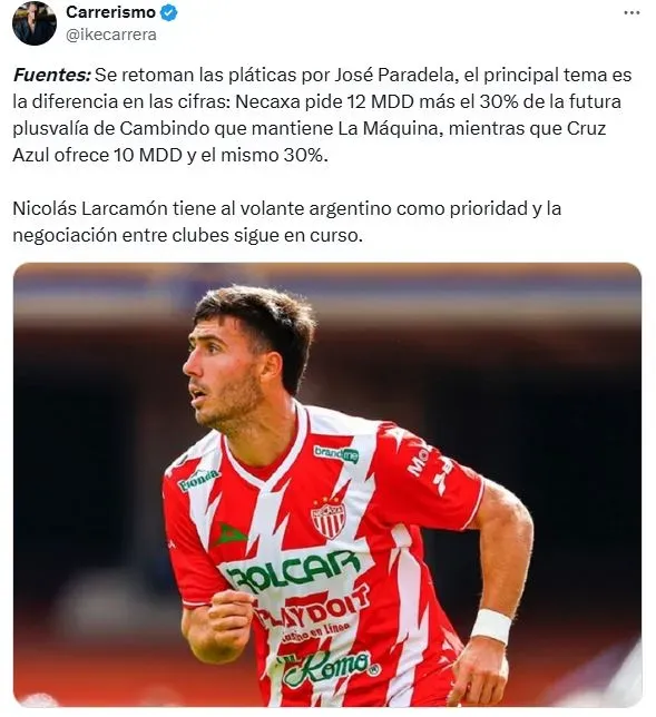 La diferencia sustancial en las negociaciones entre Cruz Azul y Necaxa por José Paradela. Noticias en tiempo real