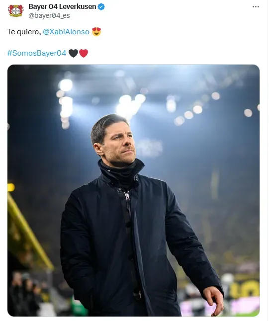 “Te quiero, Xabi Alonso”: el tuit del Leverkusen a su DT.