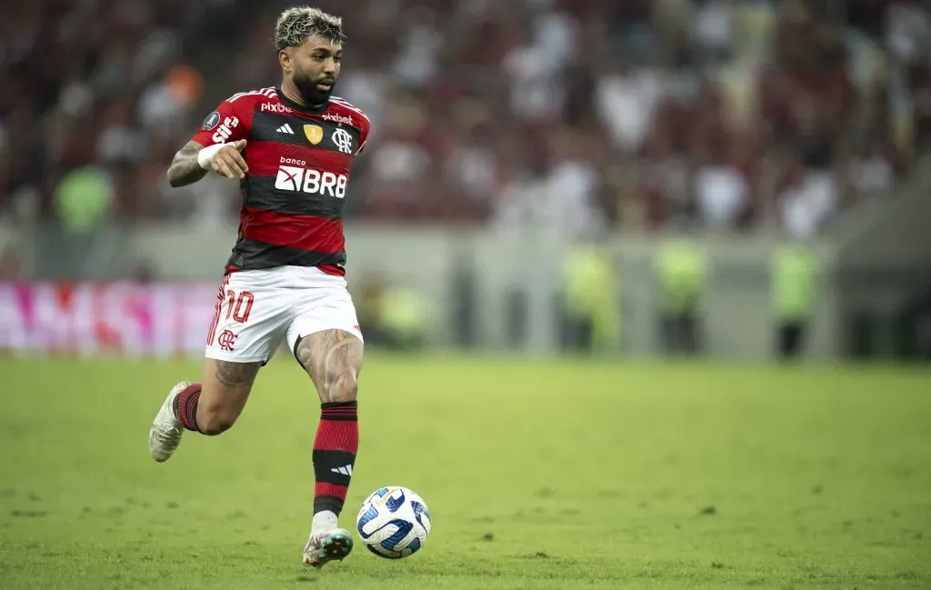 Gabigol durante partida contra o Olimpia na Libertadores 2023. Foto: Jorge Rodrigues/AGIF