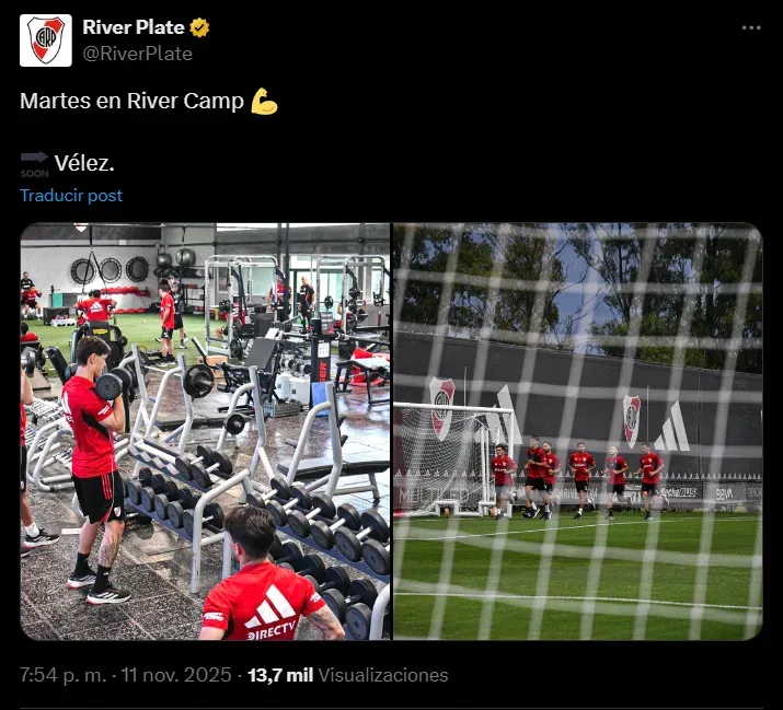 El primer posteo que hizo River tras perder el Superclásico.