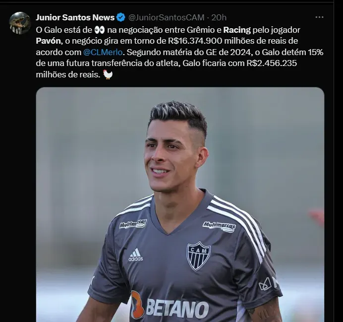 Fuente: @JuniorSantosCAM