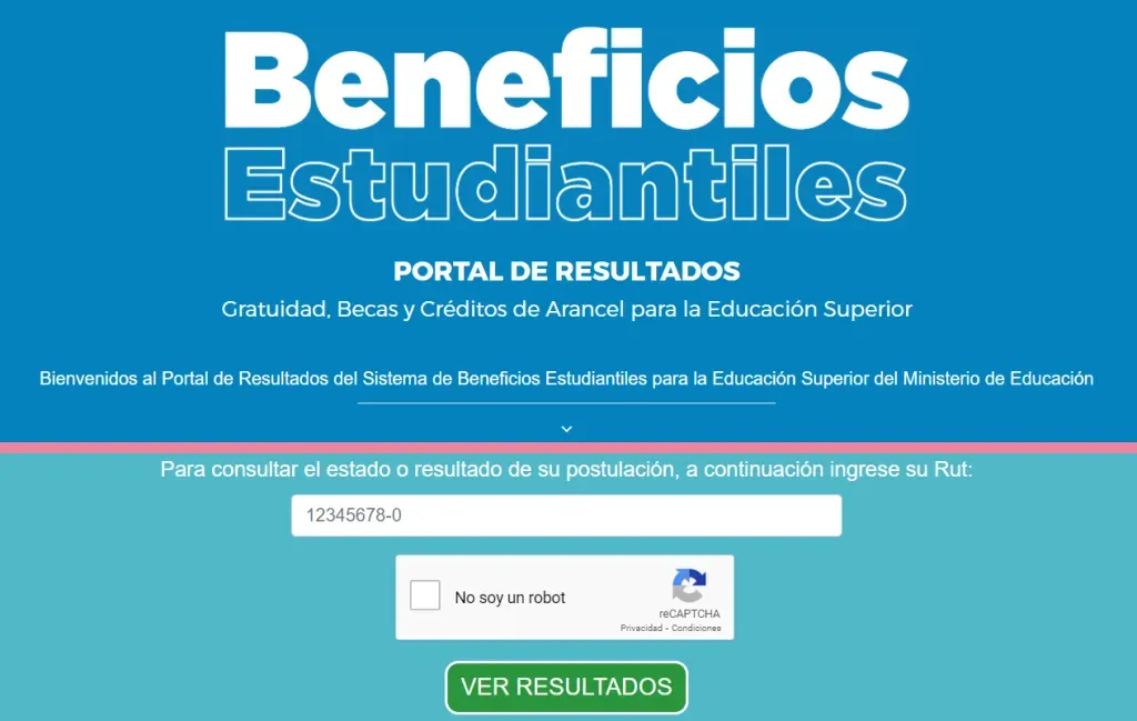 El portal para ver los resultados del FUAS.