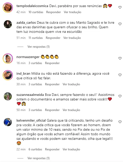 Internautas comentam sobre atitude de Davi Brito - Foto: Instagram