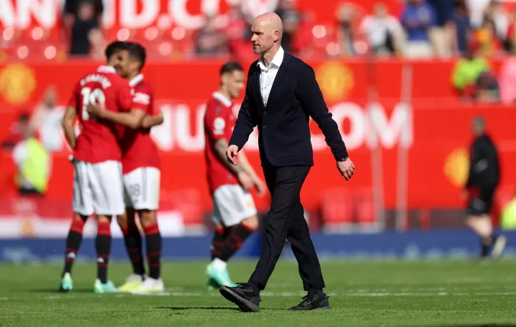 MANCHESTER, ENGLAND – MAY 13: Erik ten Hag, Manager of Manchester United, looks on after the Premier League match between Manchester United and Wolverhampton Wanderers at Old Trafford on May 13, 2023 in Manchester, England. (Photo by Clive Brunskill/Getty Images)
