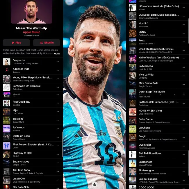 La música de Lionel Messi antes de un partido