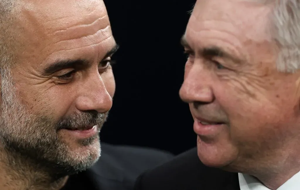Pep Guardiola puede igualar en 2024 a Carlo Ancelotti en cantidad de títulos y de finales disputadas de la Champions League como entrenador. Getty Images.