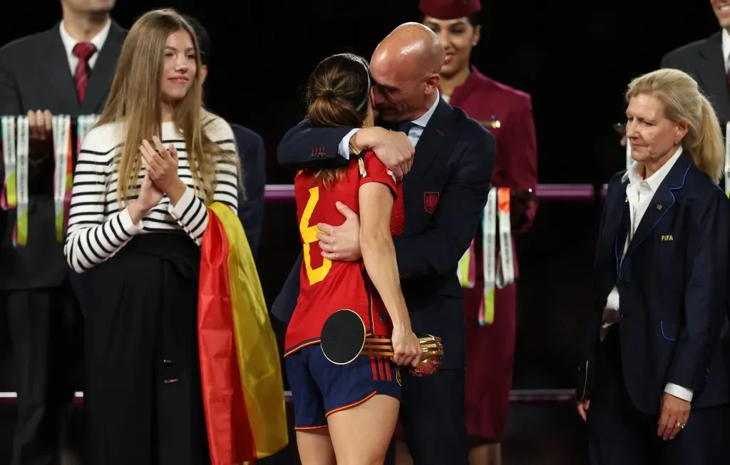Luis Rubiales en la entrega de premios del Mundial de Australia y Nueva Zelanda 2023. Getty Images.