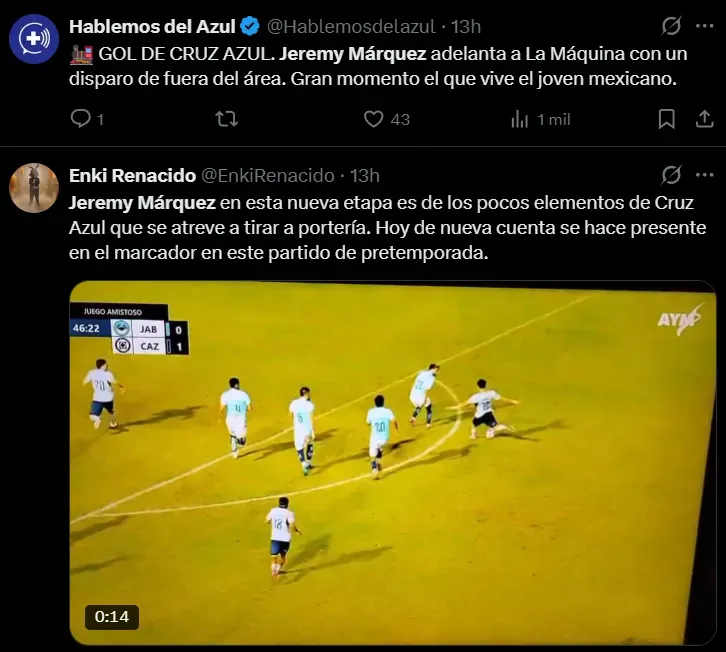 Elogios a Jeremy Márquez. (X)