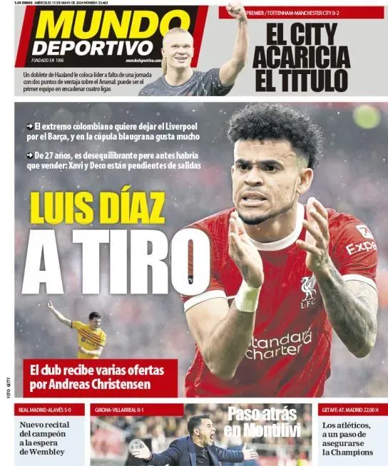 Portada de ‘Mundo Deportivo, 15 de mayo.