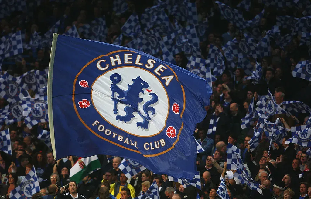 LONDON – APRIL 14: A Chelsea flag is waved during the UEFA Champions League Quarter Final Second Leg match between Chelsea and Liverpool at Stamford Bridge on April 14, 2009 in London, England.  (Photo by Jamie McDonald/Getty Images)