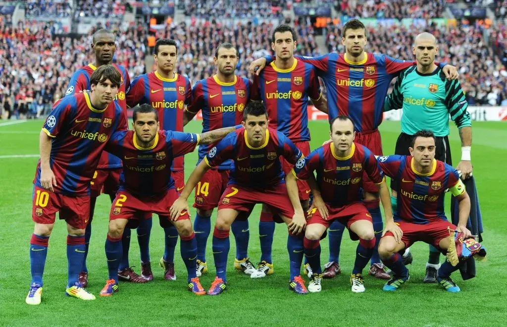 El mítico Barcelona de Guardiola antes de la final de la Champions 2011 (Getty)
