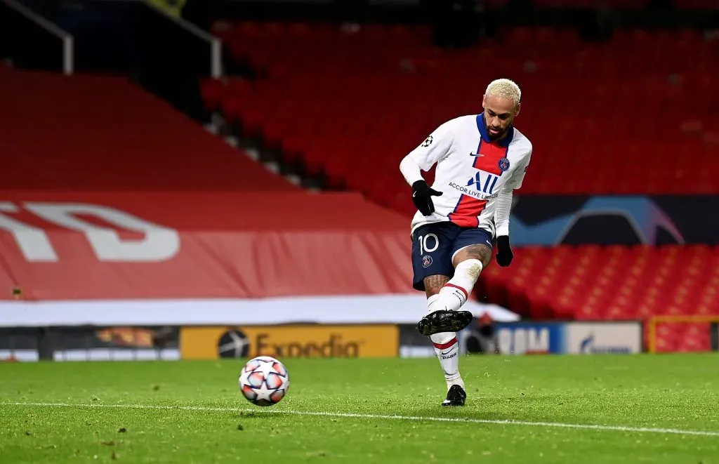 Neymar en el Old Trafford. Getty Images.