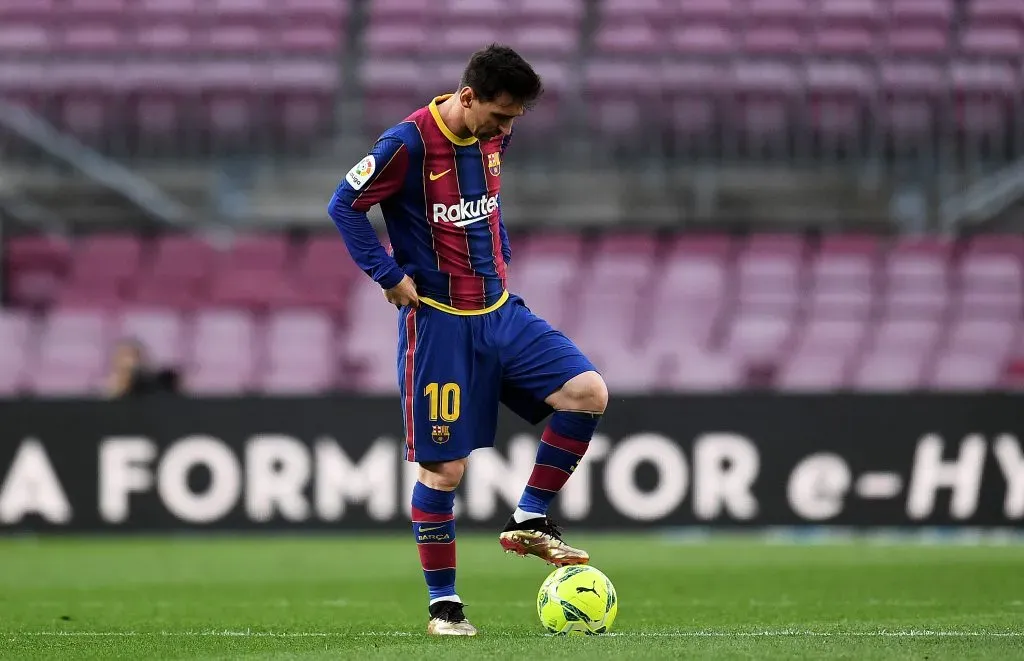 Lionel Messi se despidió del Camp Nou sin gente en medio de la pandemia. Getty Images.