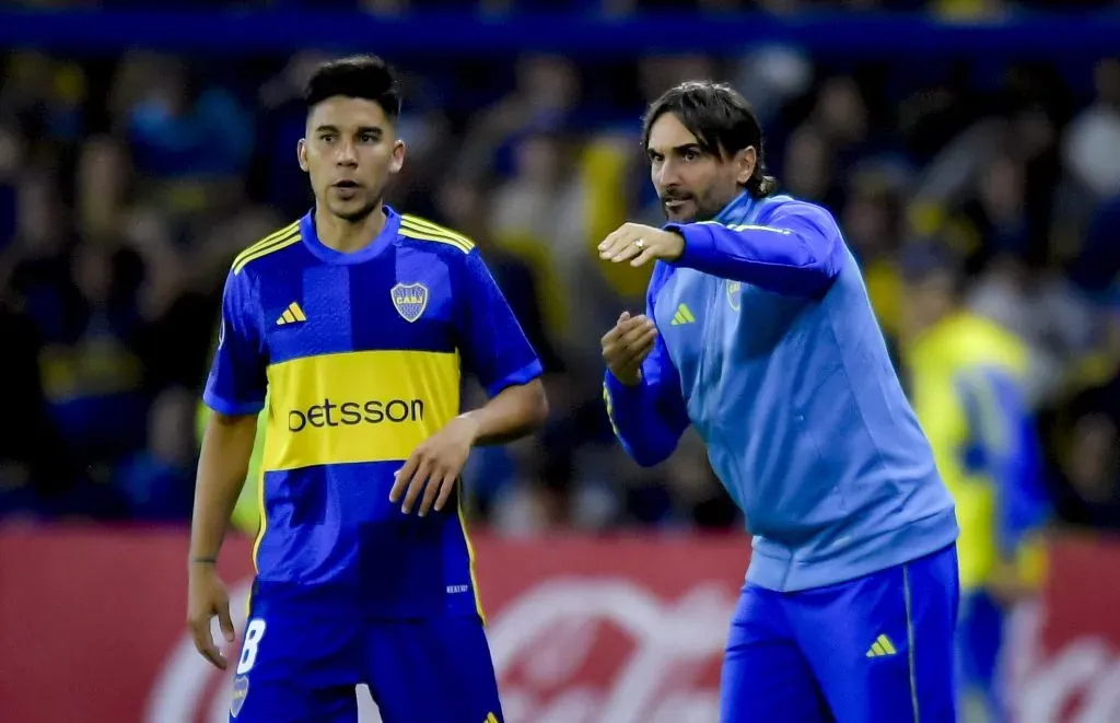 Pol Fernández junto a Diego Martínez en Boca (Getty Images)