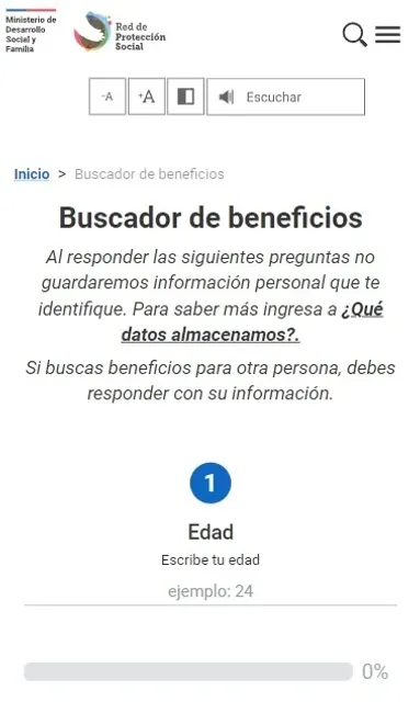 Buscador de beneficios de la Red de Protección