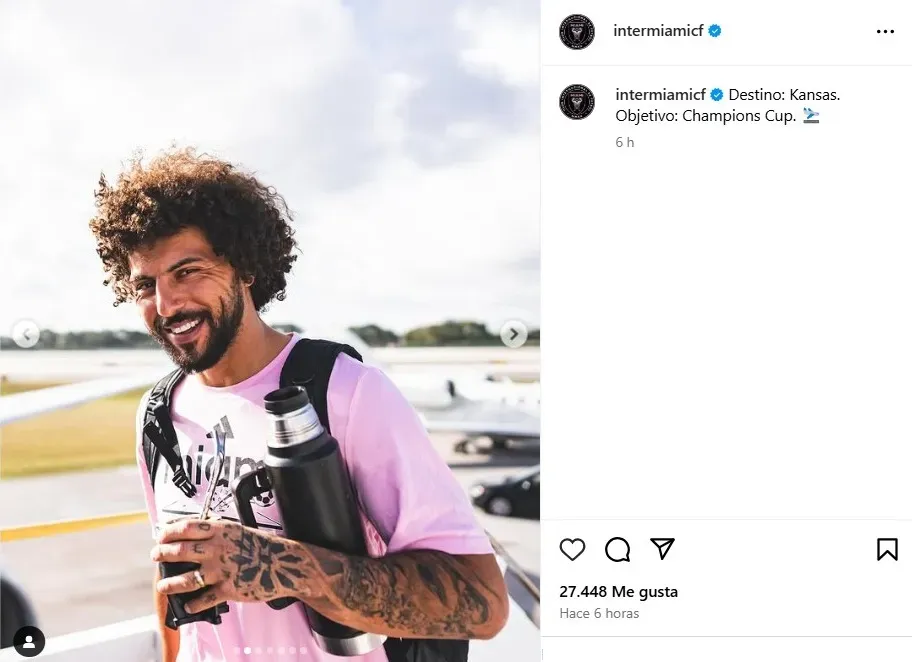 Maxi Falcón viajó junto a la delegación del Inter Miami. (Foto: Instagram Inter Miami)