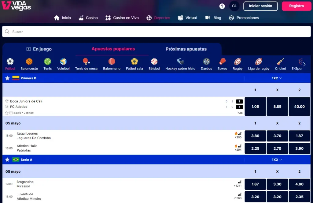 Bono de bienvenida Vida Vegas