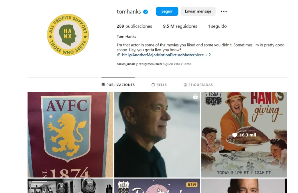 El Instagram de Tom Hanks ha recibido graves señalamientos por parte de los internautas. Imagen: @tomhanks.