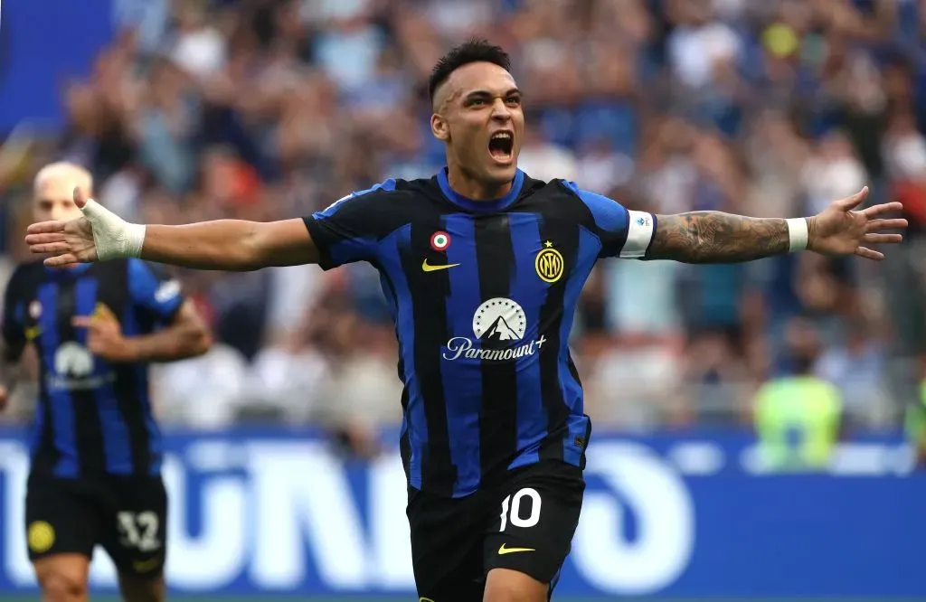 Lautaro Martínez festejando un gol en Inter. (Foto: Getty)