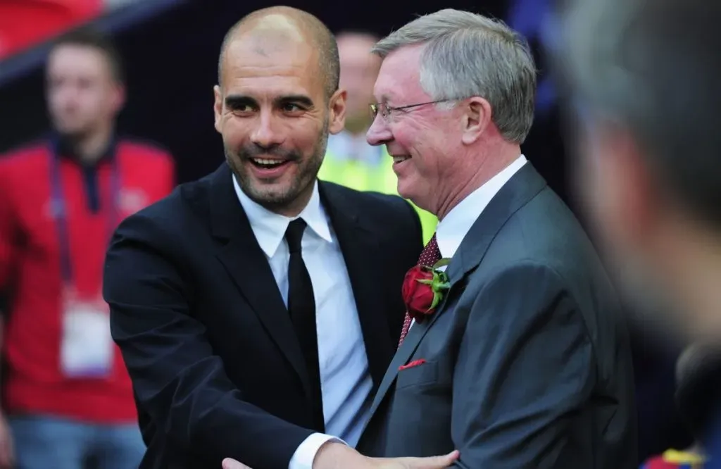 Josep Guardiola y Sir Alex Ferguson: Getty Images