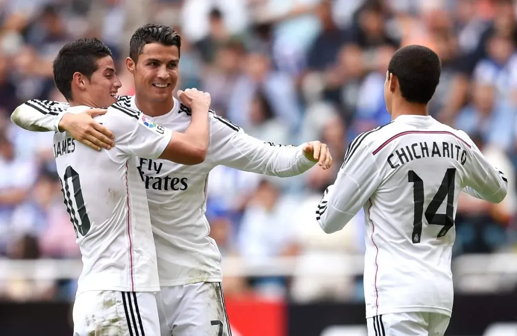 CR7, James y Chicharito en Real Madrid: Getty Images