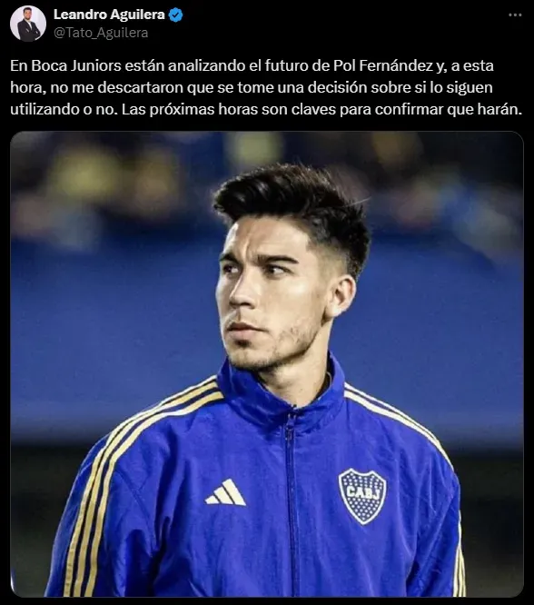 En Boca analizan si cuelgan a Pol Fernández. (Captura)