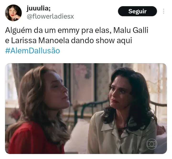 Larissa e Malu em Além da Ilusão – Foto: Reprodução/Globo