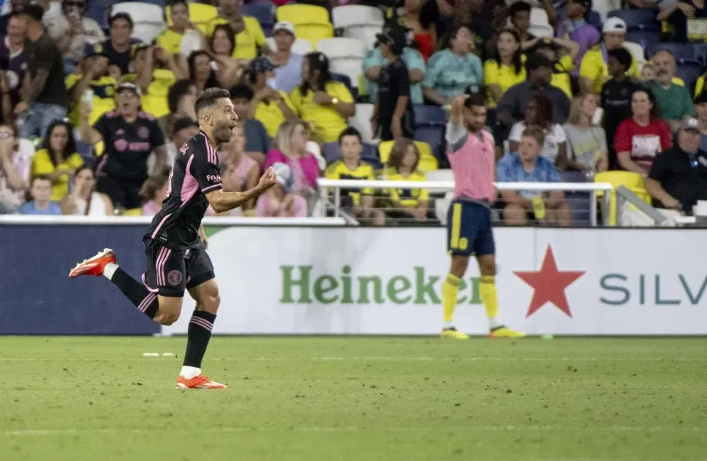 Jordi Alba grita su gol ante Nashville. (Foto: IMAGO).