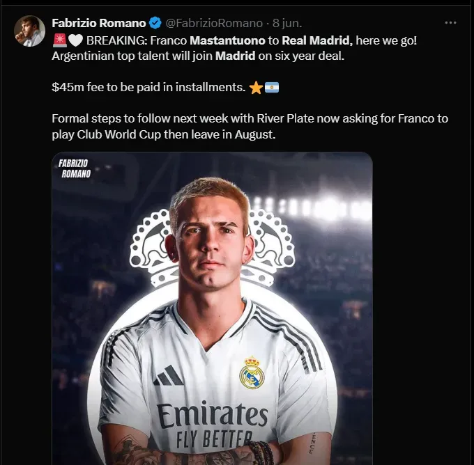 Fuente: @FabrizioRomano