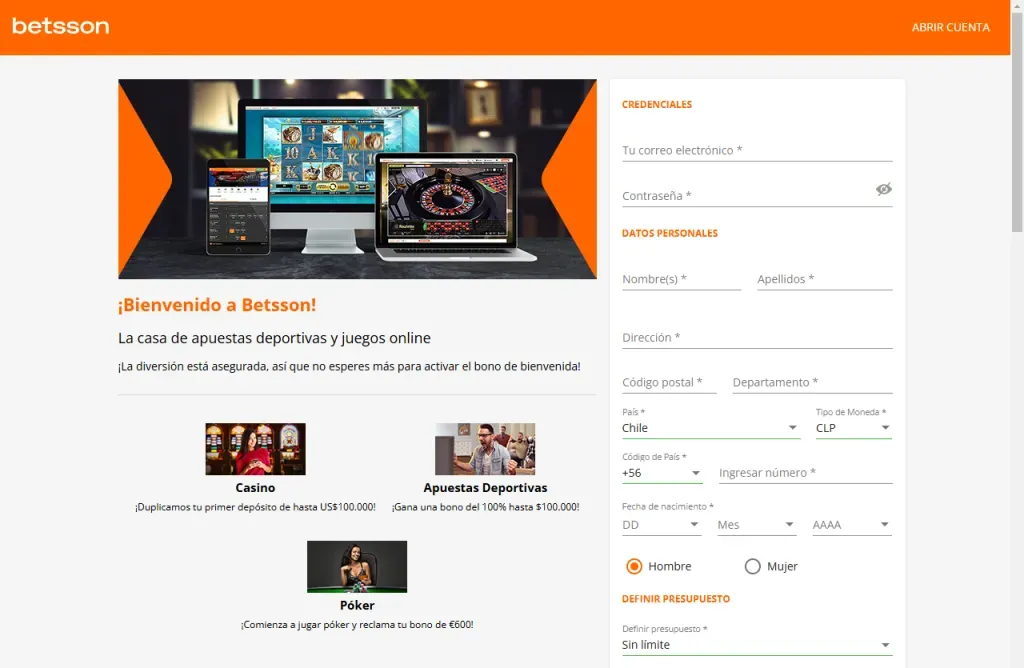 Betsson registro