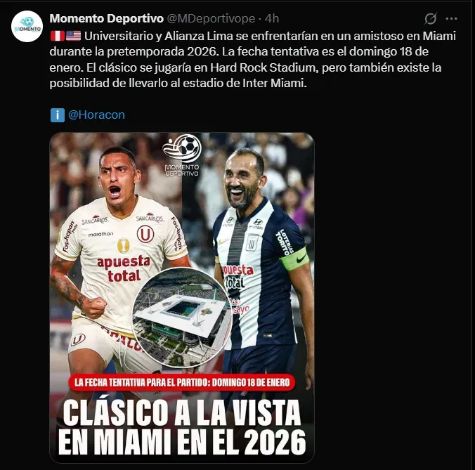 Fuente: @MDeportivoPe