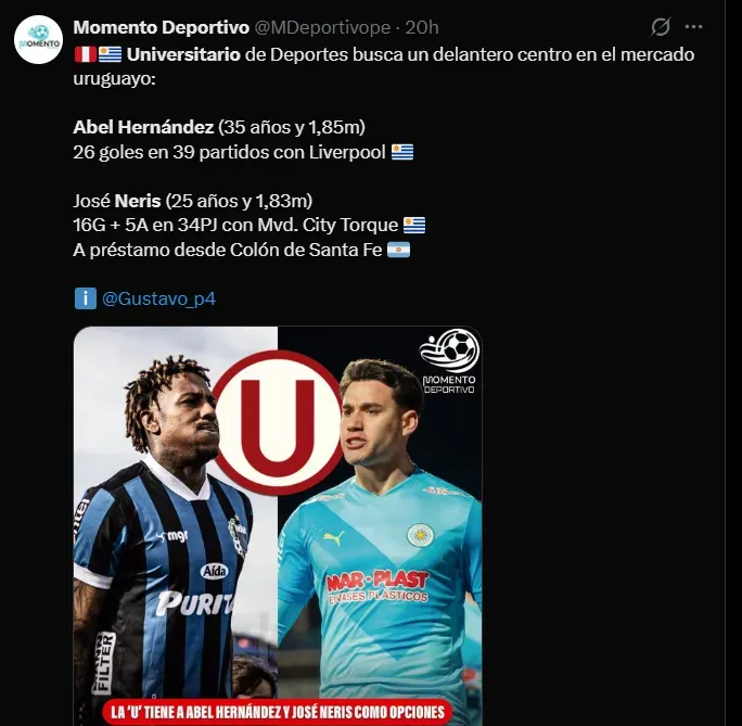 Fuente: @MDeportivope