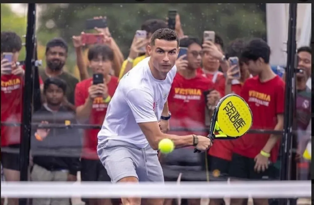 Cristiano Ronaldo la rompió en Prime Padel Asia. | Foto: Instagram