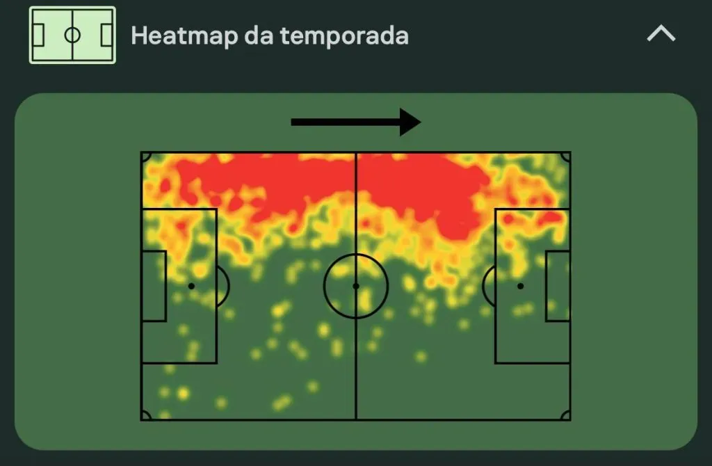 Mapa de calor de Davies no Bundesliga 23/24
