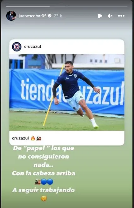 La cliente publicación de Juan Escobar (Instagram)