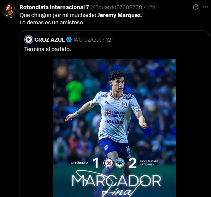 Elogios a Jeremy Márquez. (X)