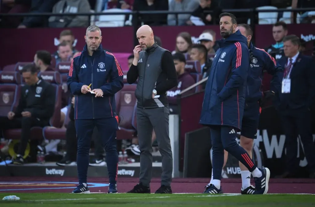 Erik ten Hag en su último partido dirigido en Manchester United este domingo 27 de octubre.