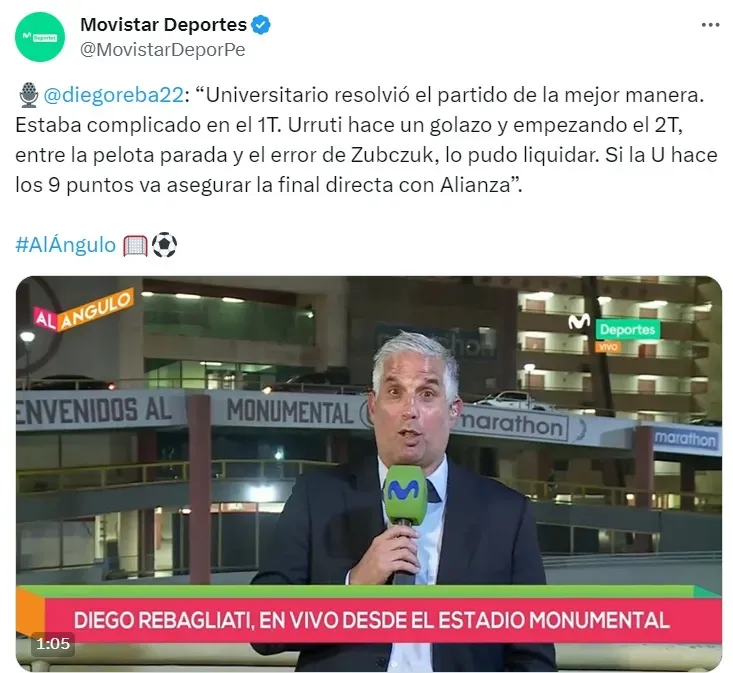 Universitario vs Alianza en una final de Liga 1: ¿transmite GOLPERU o Liga 1 MAX? | Créditos: Twitter @MovistarDeporPe.