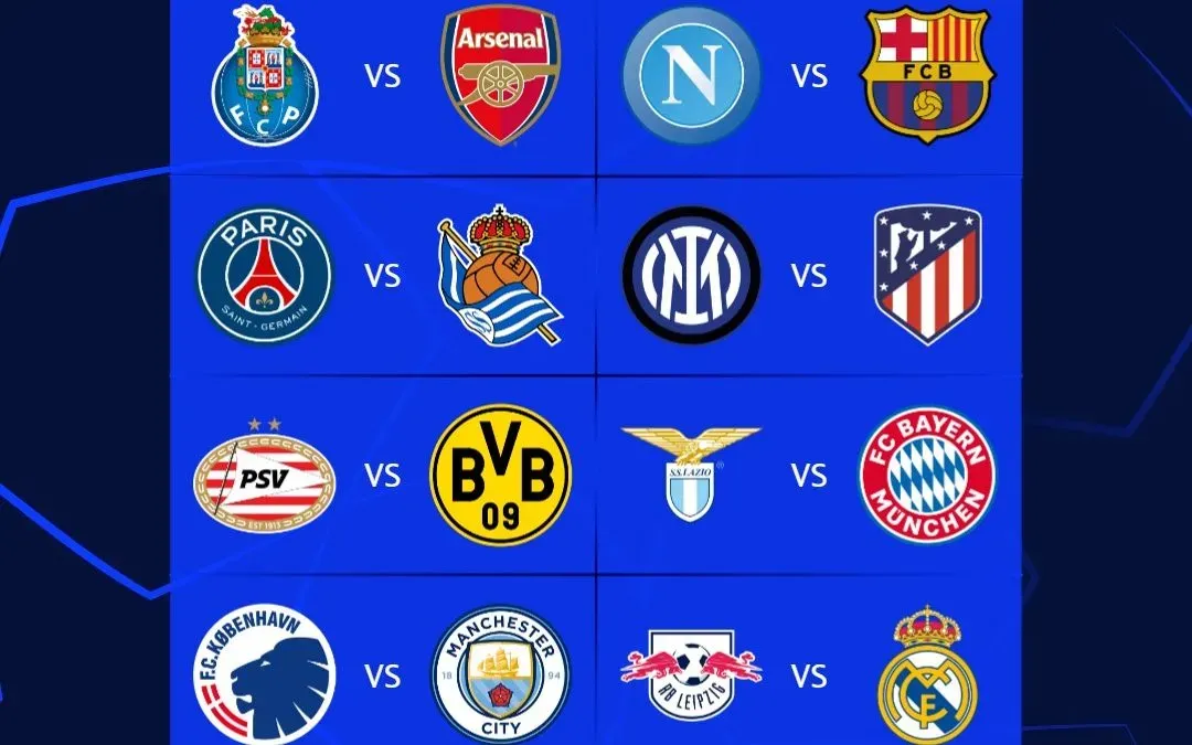 Los cruces de los Octavos de Final de la Champions League. @UEFA.